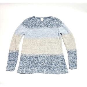 Chico's Space-Dye Jewel Pullover Size 1 (medium) metallic sweater ombre blue